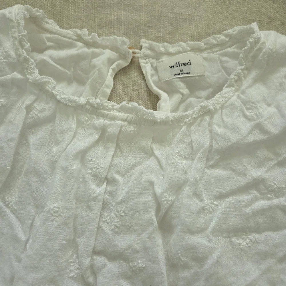 Wilfred White Eyelet Floral Dress Medium Womens - Picture 4 of 10